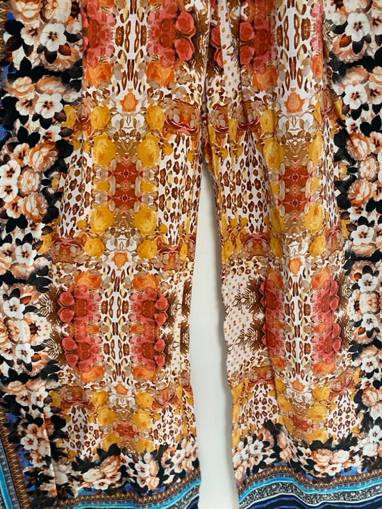 Ranna Gill Floral Printed Wide-Leg Pants Size 0 Boho Palazzo Trousers - Picture 6 of 10